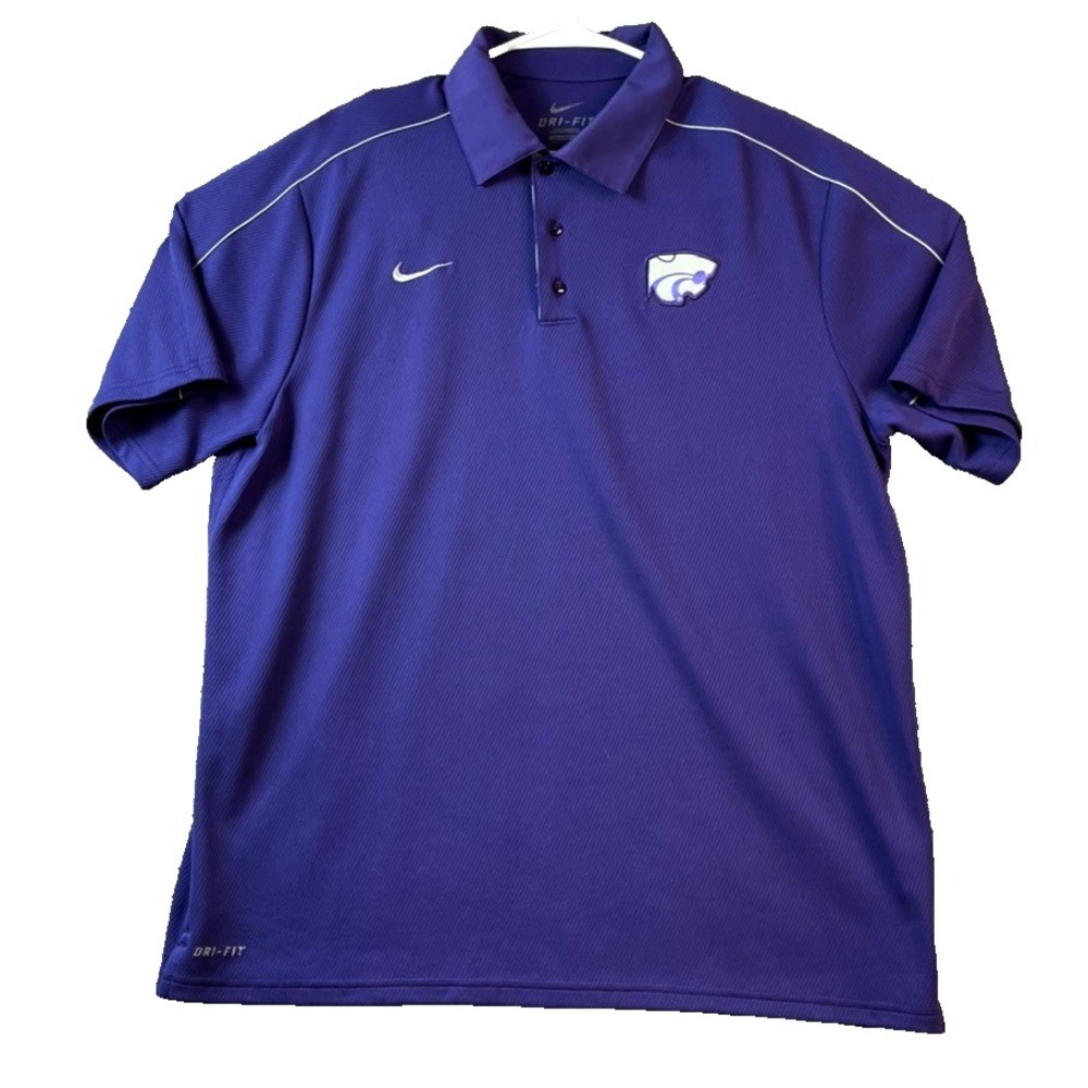 Kansas State Wildcats Mens Nike Dri-Fit Polo Golf Shirt Size Large